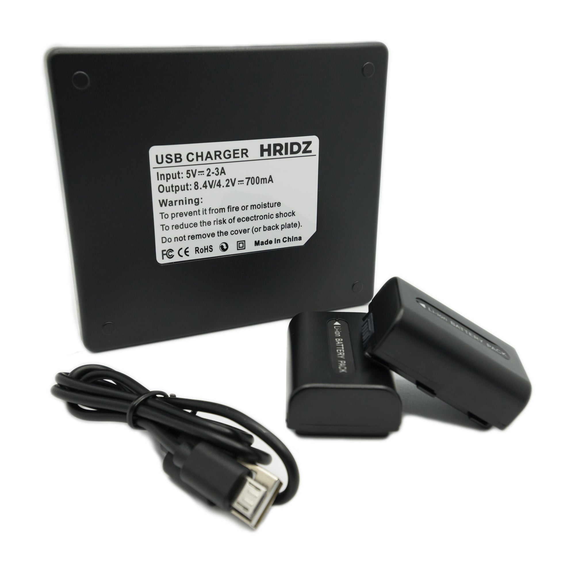 Hridz FH50 2*Batteries 1*Dual Charger for Sony Cyber-Shot NP-FH50 HX1 HX100