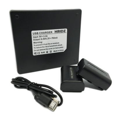 Hridz FH50 2*Batteries 1*Dual Charger for Sony Cyber-Shot NP-FH50 HX1 HX100
