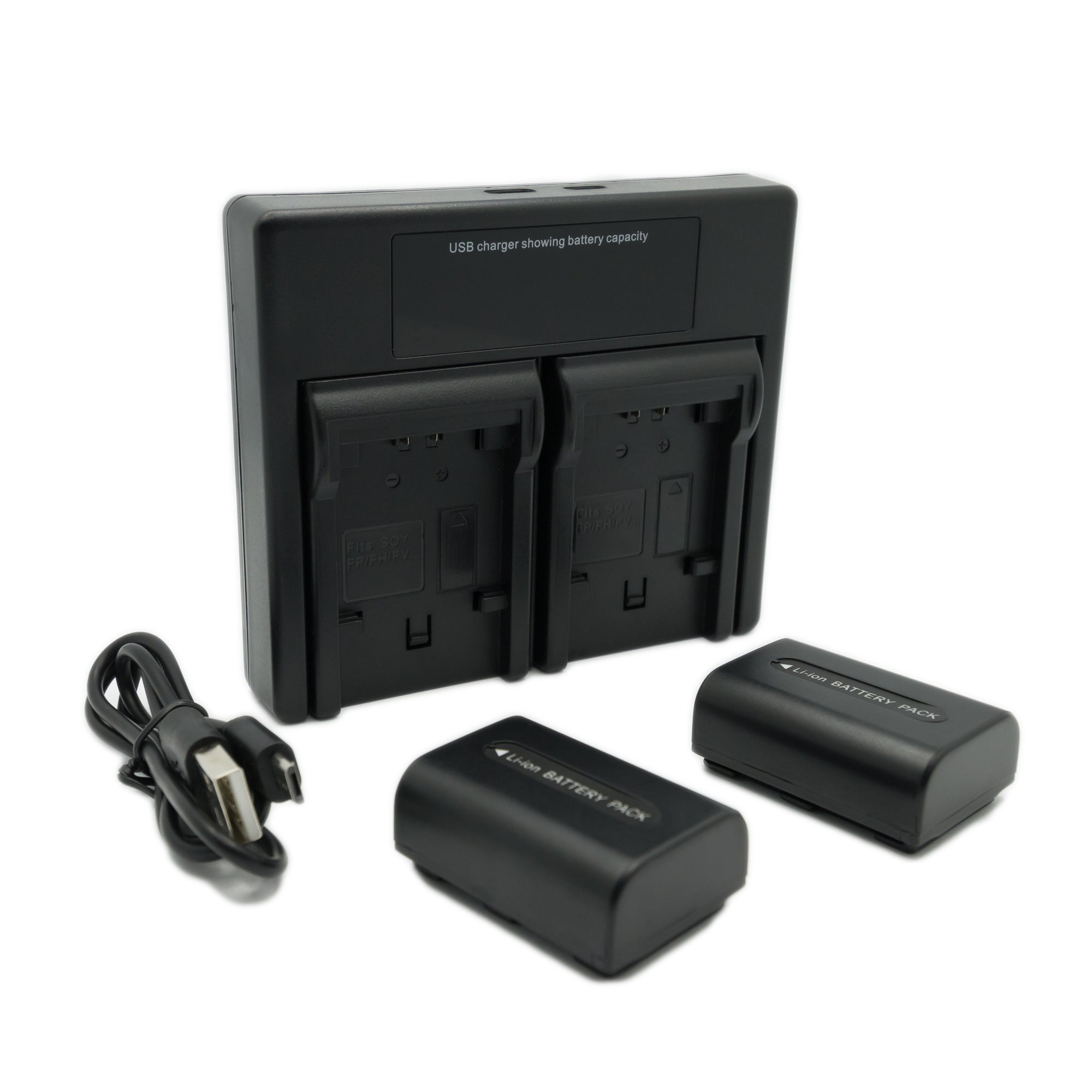 Hridz FH50 2*Batteries 1*Dual Charger for Sony Cyber-Shot NP-FH50 HX1 HX100