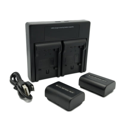 Hridz FH50 2*Batteries 1*Dual Charger for Sony Cyber-Shot NP-FH50 HX1 HX100