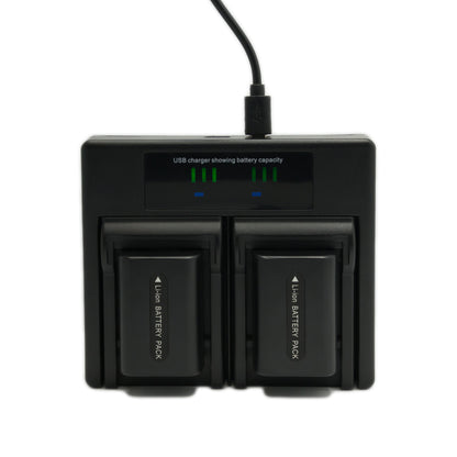 Hridz FH50 2*Batteries 1*Dual Charger for Sony Cyber-Shot NP-FH50 HX1 HX100