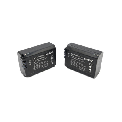 Hridz FW50 2*Batteries & Dual Charger for Sony NP-FW50 Battery A33 A35 A37 A55V RX10