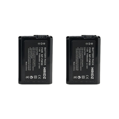 Hridz FW50 2*Batteries & Dual Charger for Sony NP-FW50 Battery A33 A35 A37 A55V RX10