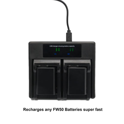 Hridz FW50 Battery Charger for Sony Alpha A7 A7II NEX-3 3N 5 NEX-6 NEX-7