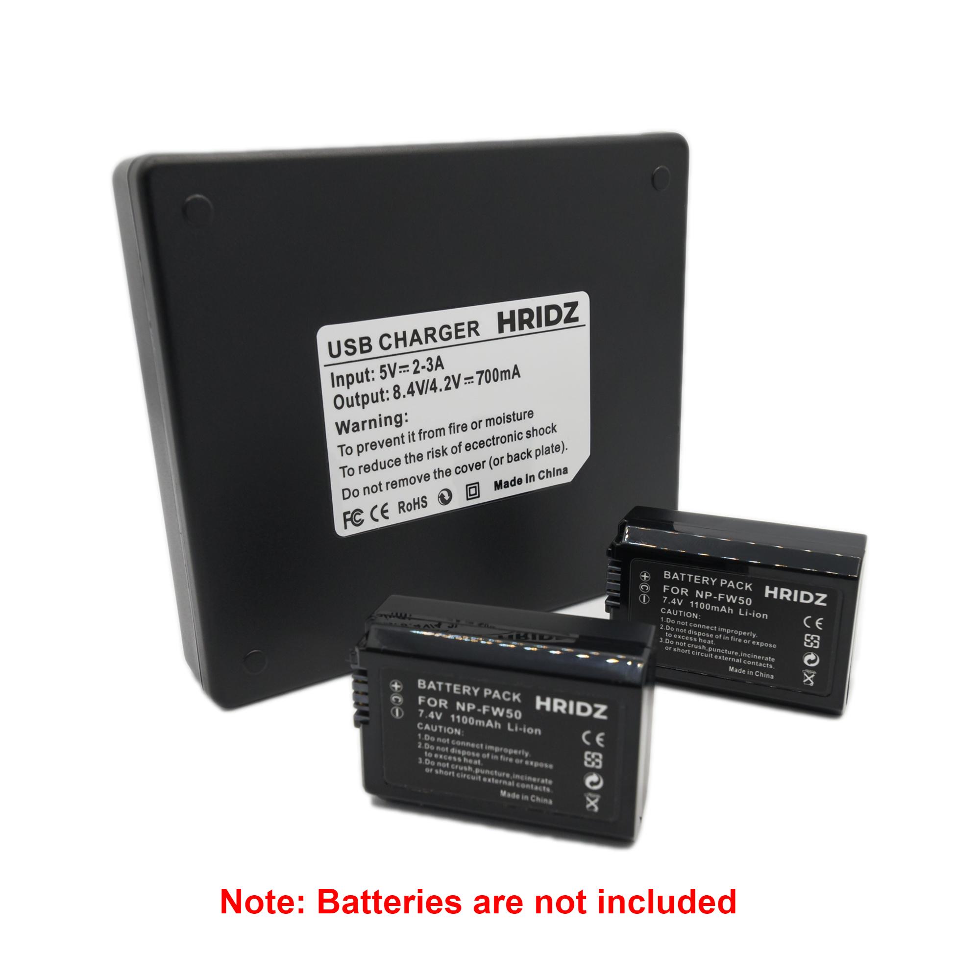 Hridz FW50 Battery Charger for Sony Alpha A7 A7II NEX-3 3N 5 NEX-6 NEX-7
