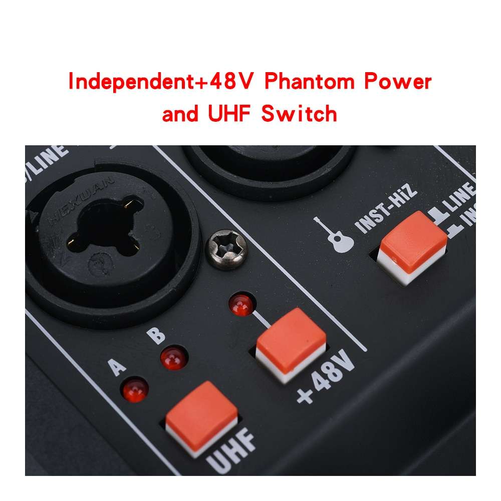 Hridz G04 4-Channel Audio Mixer with UHF Wireless Microphone — Bluetooth DJ & Karaoke Console