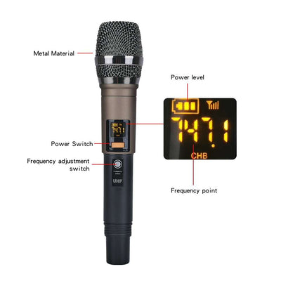 Hridz G04 4-Channel Audio Mixer with UHF Wireless Microphone — Bluetooth DJ & Karaoke Console