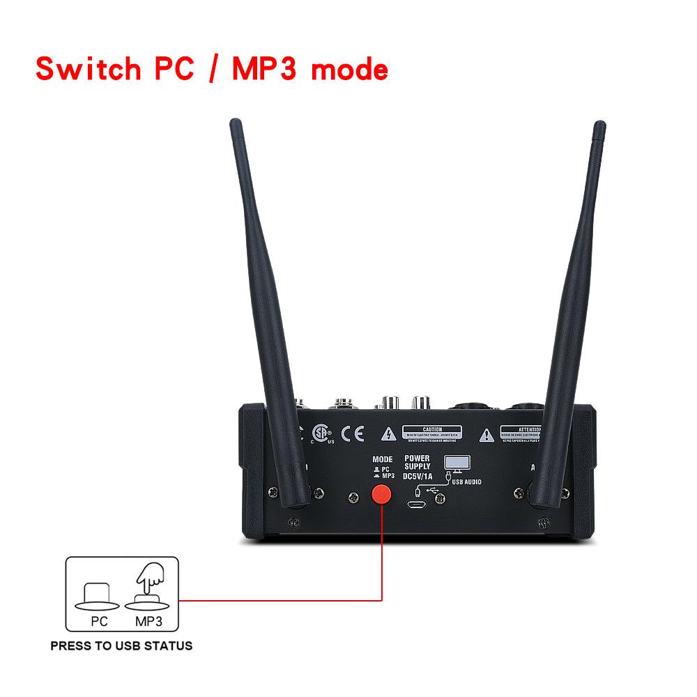 Hridz Karaoke Machine – 4-Channel Audio Mixer with 2 Wireless Mics, Bluetooth & Echo Effects