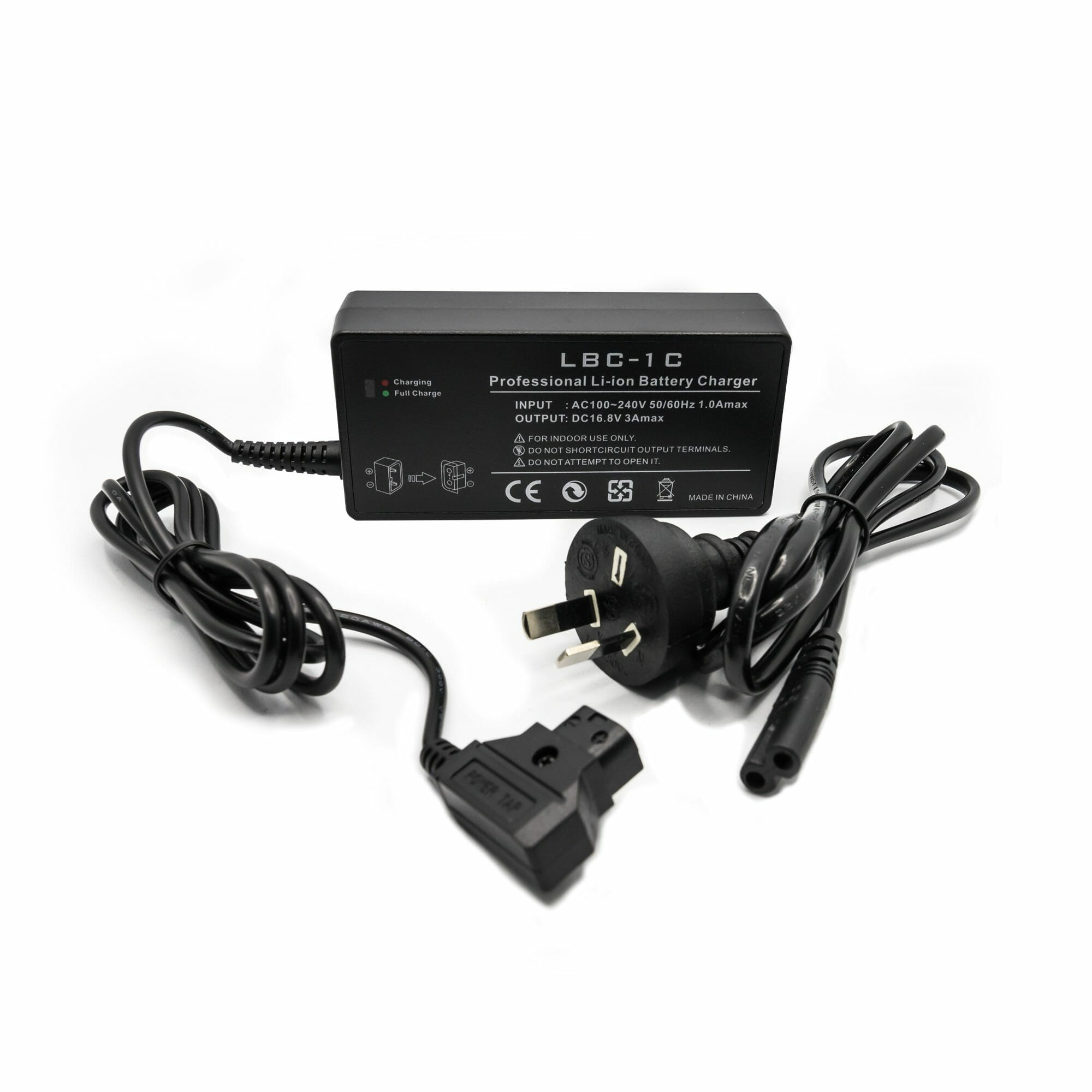 Hridz LBC-1C V-Mount Battery Charger Fast D-Tap 16.8V 3A V-Lock with AU Plug Power Cable for V Lock V Mount