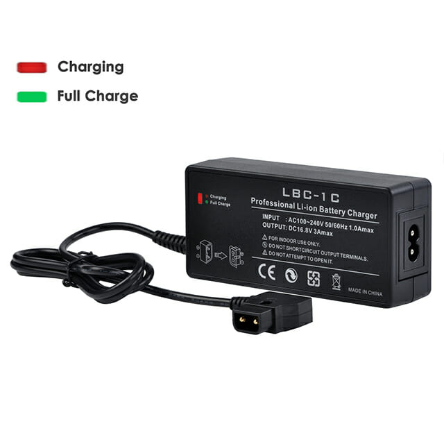 Hridz LBC-1C V-Mount Charger Fast D-Tap 16.8V 3A V-Lock with AU Plug Power Cable