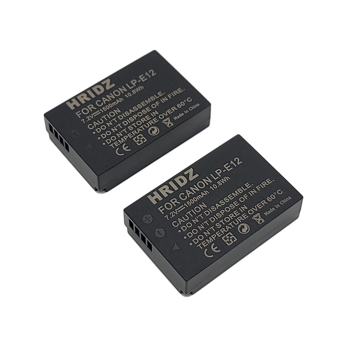 Hridz LP-E12 2 Batteries & Dual Charger for Canon EOS M/M2/M10/M50/M100/M200 & PowerShot SX70 HS