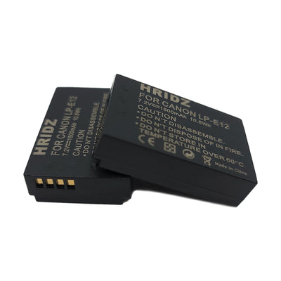 Hridz LP-E12 2 Batteries & Dual Charger for Canon EOS M/M2/M10/M50/M100/M200 & PowerShot SX70 HS