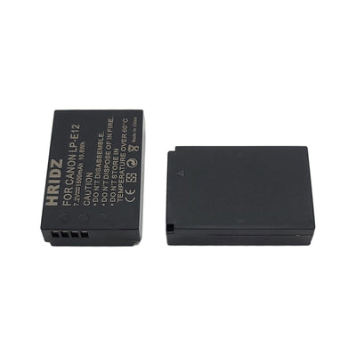 Hridz LP-E12 2 Batteries & Dual Charger for Canon EOS M/M2/M10/M50/M100/M200 & PowerShot SX70 HS