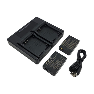 Hridz LP-E12 2*Battery 1*Dual Charger Pack for Canon EOS M M2 M10 M50 M100 M200 SL1 SX70 HS