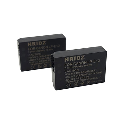 Hridz LP-E12 2*Battery 1*Dual Charger Pack for Canon EOS M M2 M10 M50 M100 M200 SL1 SX70 HS