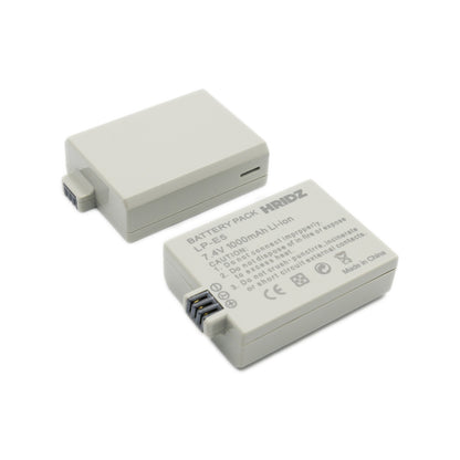 Hridz LP-E5 2*Batteries & Dual Charger for Canon EOS 500D 1000D Rebel Kiss Cameras