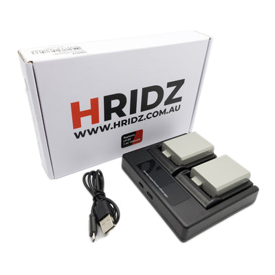 Hridz LP-E5 Battery & Charger Kit – 2 Batteries + Dual USB Charger for Canon EOS 450D, 500D, 1000D