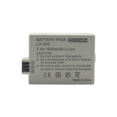 Hridz LP-E5 Battery & Charger Kit – 2 Batteries + Dual USB Charger for Canon EOS 450D, 500D, 1000D