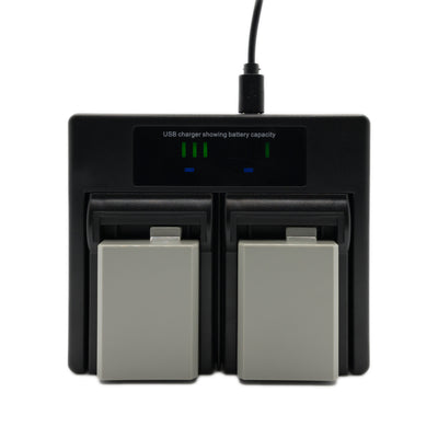 Hridz LP-E5 Battery & Charger Kit – 2 Batteries + Dual USB Charger for Canon EOS 450D, 500D, 1000D