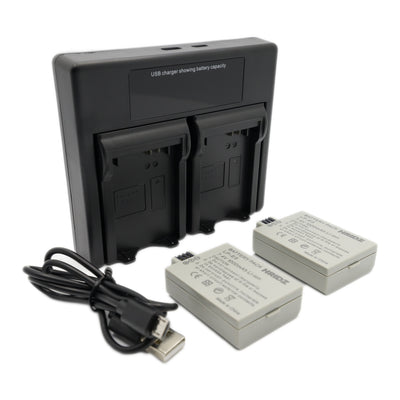 Hridz LP-E5 Battery & Charger Kit – 2 Batteries + Dual USB Charger for Canon EOS 450D, 500D, 1000D