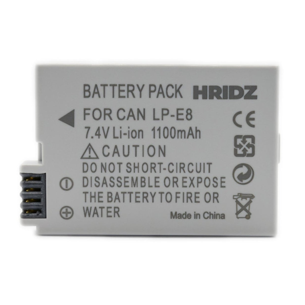 Hridz LP-E8 Replacement Battery for Canon EOS 550D/600D/650D/700D/750D & Rebel T2i-T6i