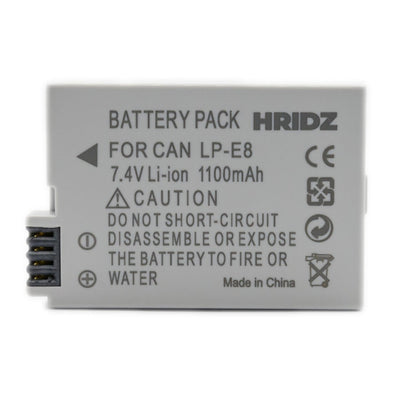 Hridz LP-E8 Replacement Battery for Canon EOS 550D/600D/650D/700D/750D & Rebel T2i-T6i