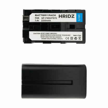 Hridz-NP-F550 2*Batteries & Dual Charger Compatible with Sony NPF 550 970 series