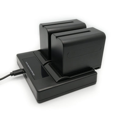 Hridz NP-F970 6600mAh Battery & Dual Charger Kit (2 Batteries) – for Sony NP-F Series Camcorders, Monitors & Video Lights