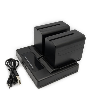 Hridz NP-F970 6600mAh Battery & Dual Charger Kit (2 Batteries) – for Sony NP-F Series Camcorders, Monitors & Video Lights