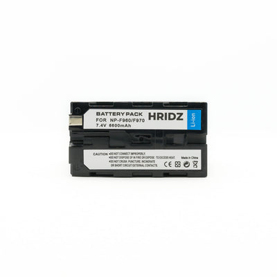 Hridz NP-F970 6600mAh Replacement Battery for Sony NP-F Series & LED Lights