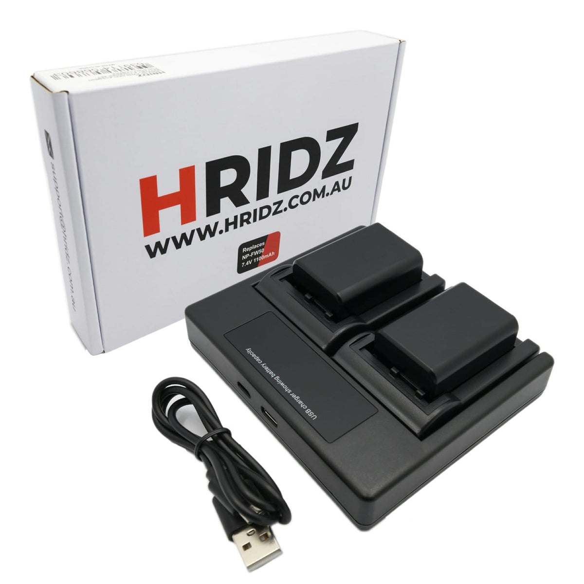 Hridz NP-FW50 2 Batteries & Dual Charger Kit for Sony Alpha & NEX Cameras