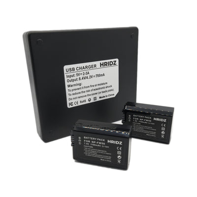 Hridz NP-FW50 2 Batteries & Dual Charger Kit for Sony Alpha & NEX Cameras