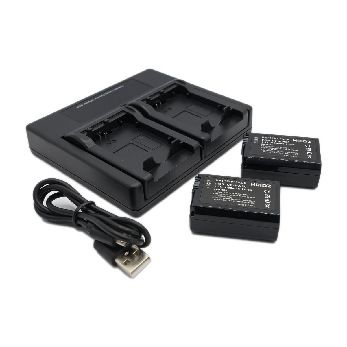 Hridz NP-FW50 2 Batteries & Dual Charger Kit for Sony Alpha & NEX Cameras