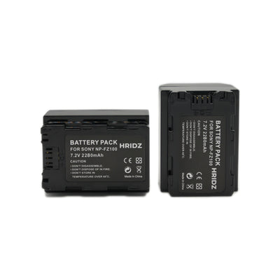 Hridz NP-FZ100 Battery & Charger Kit – 2 Batteries + Dual USB Charger for Sony A7 III, A7R IV, A7 IV, A9, A6600