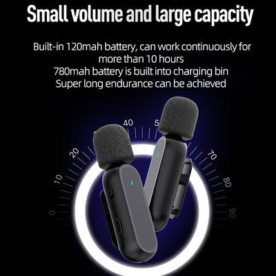 Hridz Professional Wireless Lavalier Microphone Set with Portable Charging Box