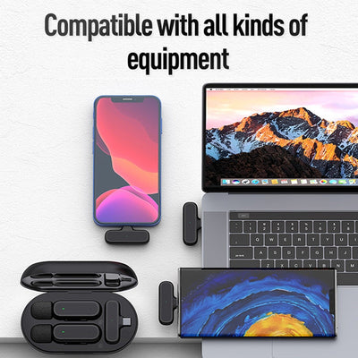 Hridz Professional Wireless Lavalier Microphone Set with Portable Charging Box