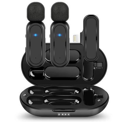 Hridz Professional Wireless Lavalier Microphone Set with Portable Charging Box