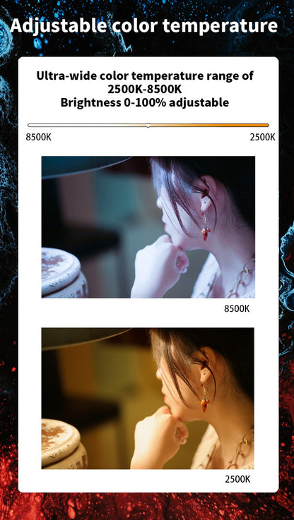 Hridz RGB LED Video Light – Dimmable Bi-Color, Adjustable RGB, Remote-Controlled Studio Lights for Photography