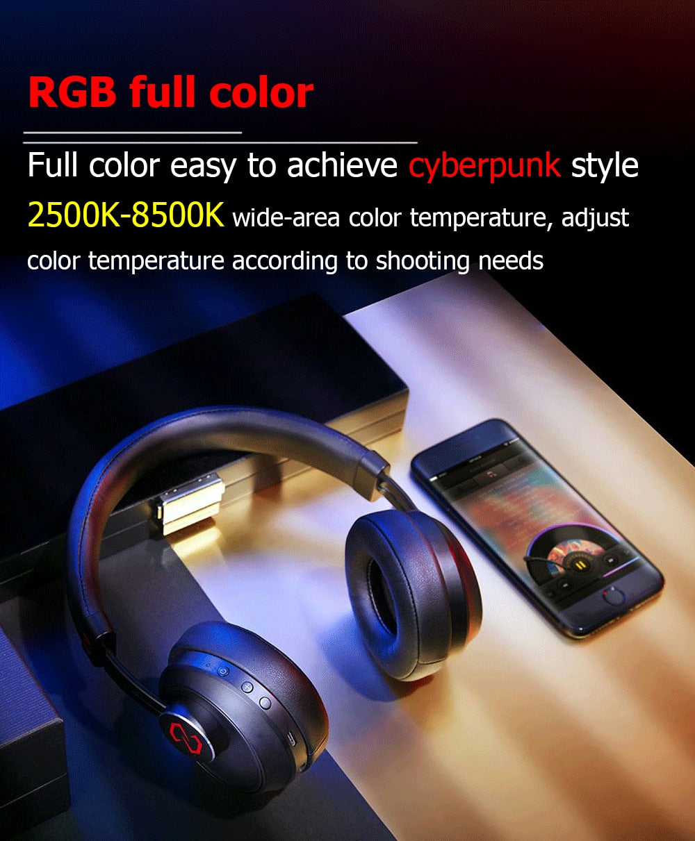 Hridz RGB LED Video Light – Dimmable Bi-Color, Adjustable RGB, Remote-Controlled Studio Lights for Photography