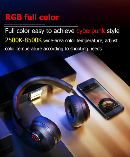 Hridz RGB LED Video Light – Dimmable Bi-Color, Adjustable RGB, Remote-Controlled Studio Lights for Photography