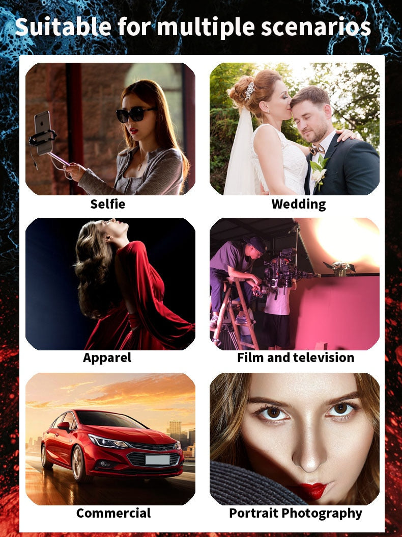 Hridz RGB LED Video Light – Dimmable Bi-Color, Adjustable RGB, Remote-Controlled Studio Lights for Photography