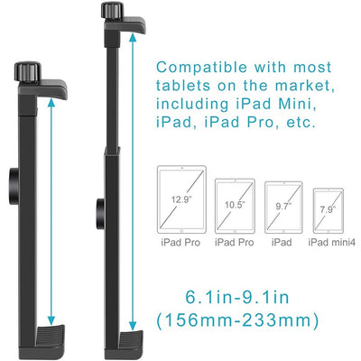 Hridz Tablet Holder 16-23.5cm ABS Mount for iPad & Tablets Tripod & Monopod Compatible