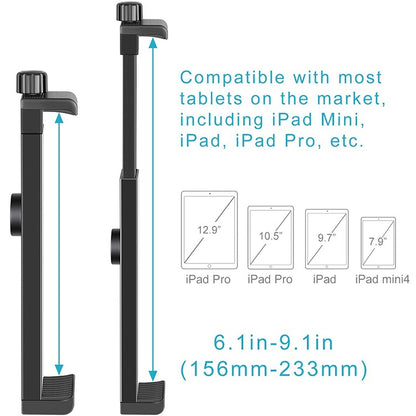 Hridz Tablet Holder 16-23.5cm ABS Mount for iPad & Tablets Tripod & Monopod Compatible