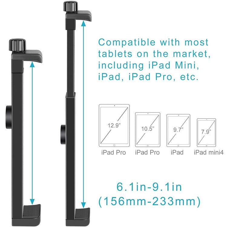 Hridz Tablet Holder 16-23.5cm ABS Mount for iPad & Tablets Tripod & Monopod Compatible