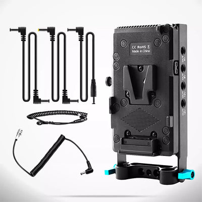 Hridz VMP-6P V-Mount Battery Adapter Plate with 5 Cables for BMPCC 4K 6K