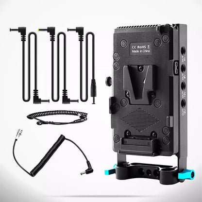 Hridz VMP-6P V-Mount Battery Adapter Plate with 5 Cables for BMPCC 4K 6K