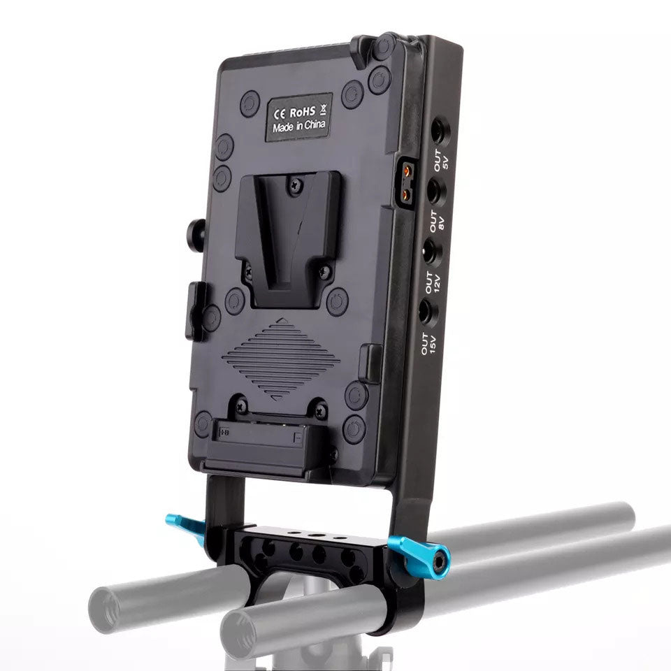 Hridz VMP-6P V-Mount Battery Adapter Plate with 5 Cables for BMPCC 4K 6K