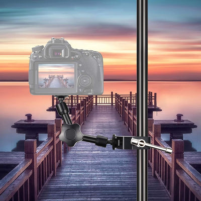 Hridz up to 11inch Metal Articulating Magic Arm with cold shoe Super Crab Clamp