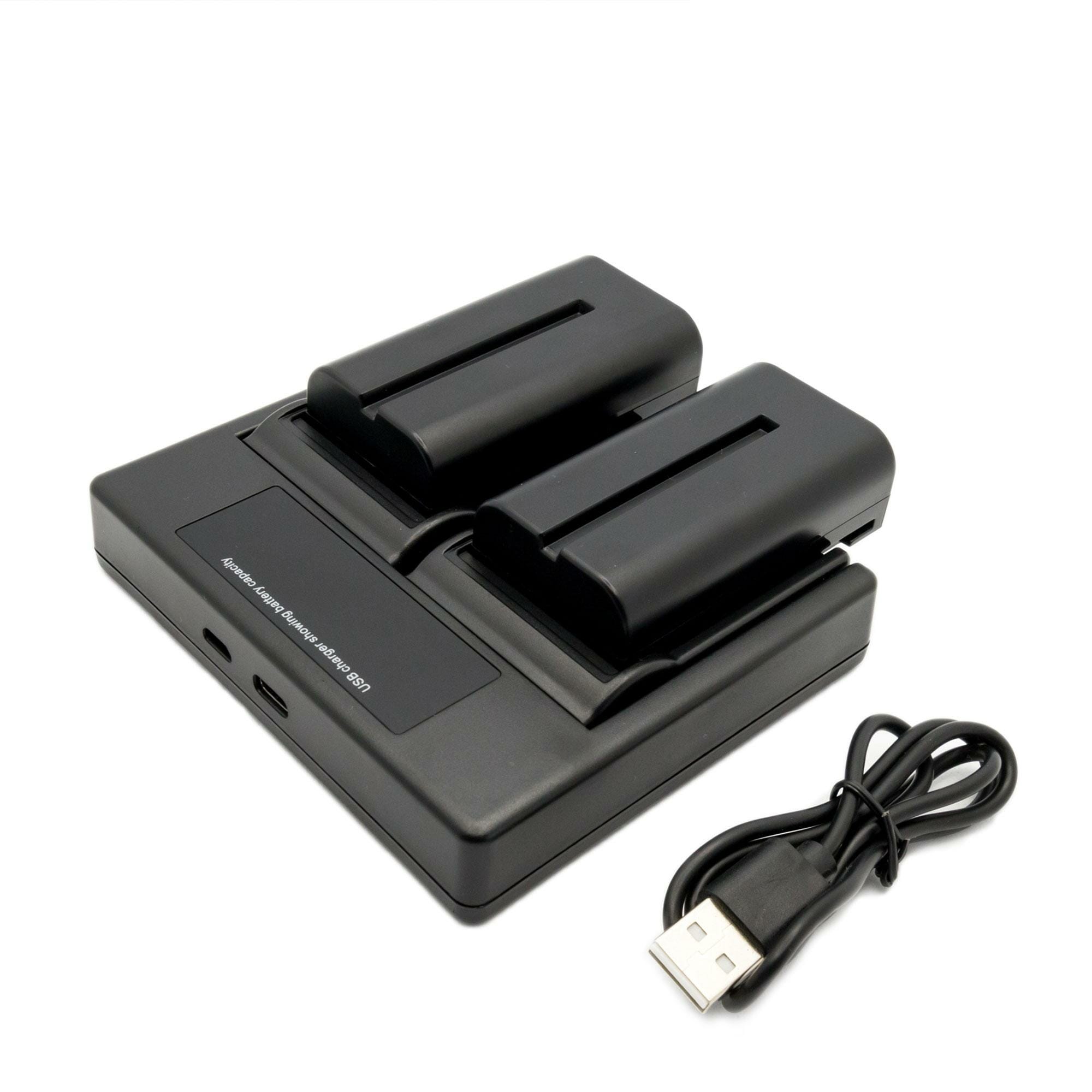 Hridz-NP-F550 Batteries & Charger Set Compatible with Sony NPF 550 970 series