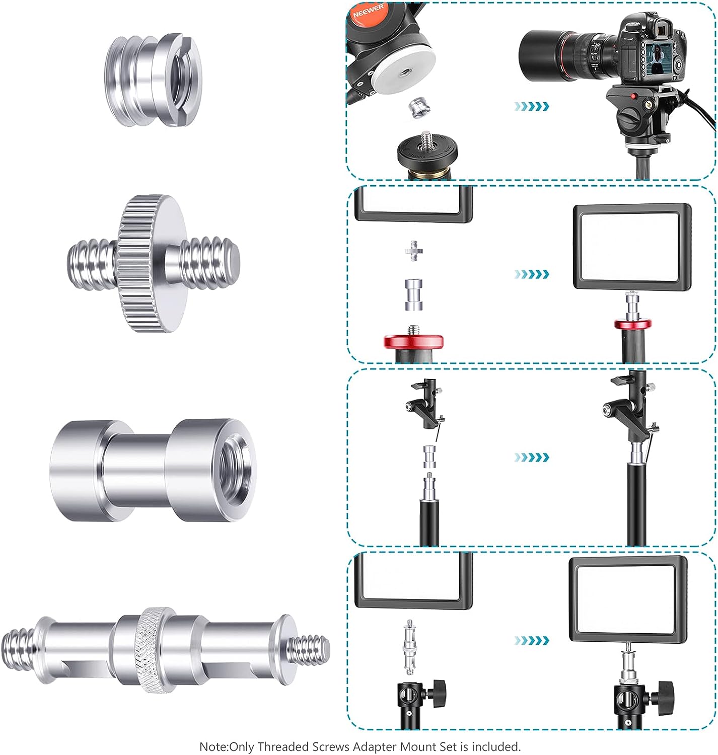 Male to Female Thread Screw Mount Adapter Converter Spigot Screw Mount Screw